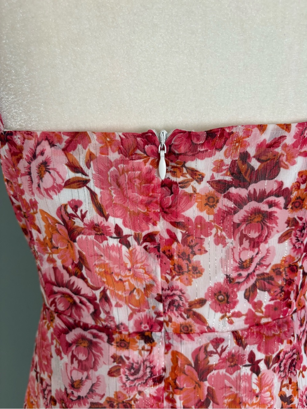Lulus Always Enchanting  Pink Floral metallic dress - Picture 6 of 15